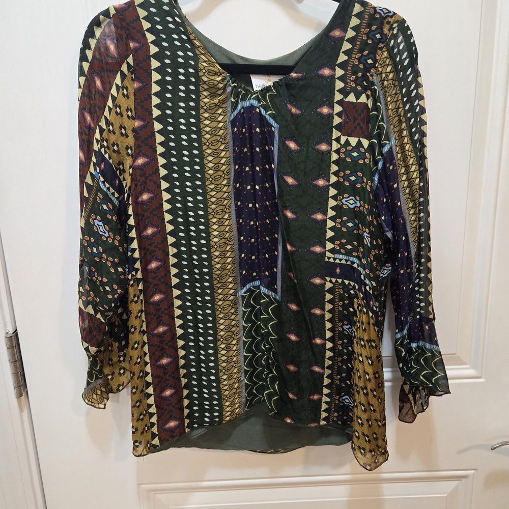 Chic Patchwork Blouse in Multicolor